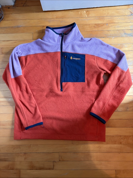 cotopaxi Tops - cotopaxi women’s Half-Zip Fleece Pullover in Orange, Lavender & Navy